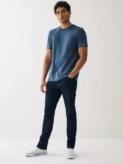 Zwart/leisteen/grijs gemêleerd/wit/marineblauw/blauw - Normale Pasvorm - Essential katoenen T-shirts verpakking van 6