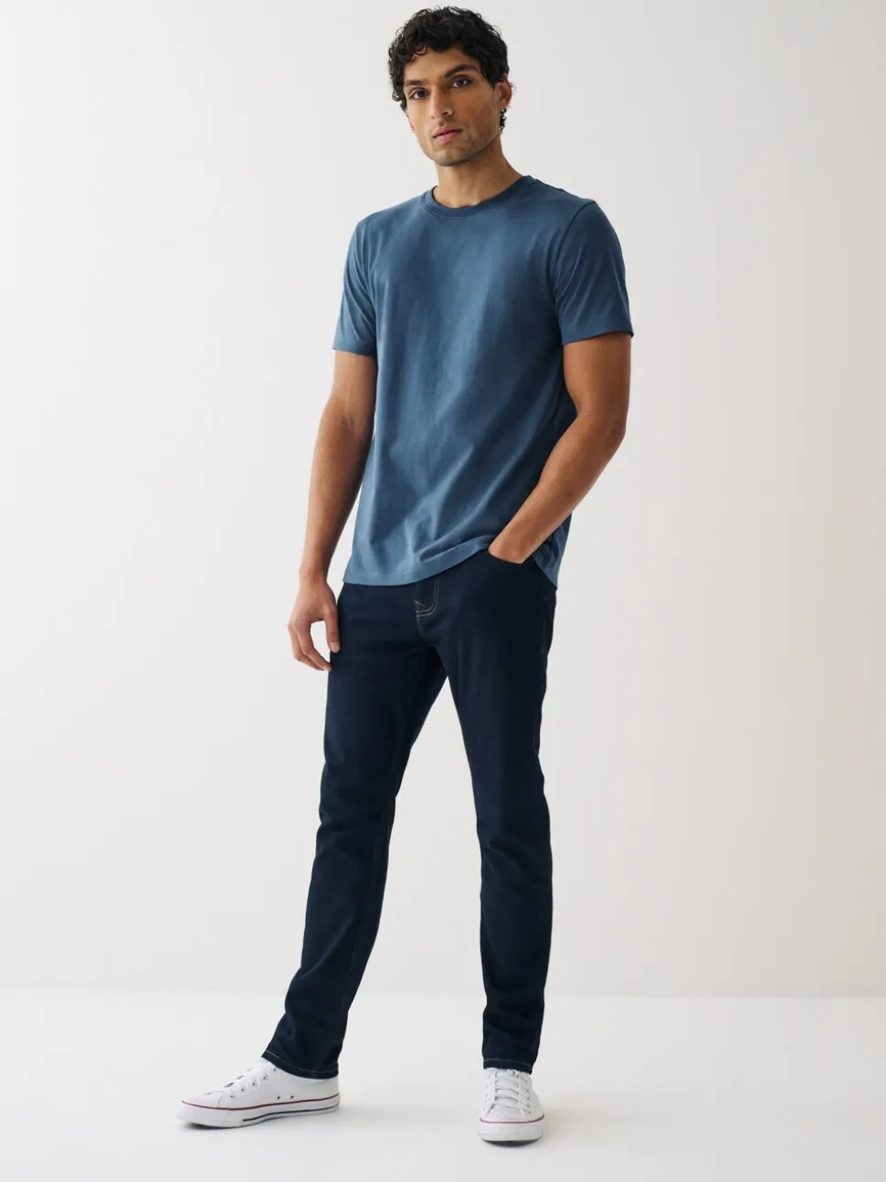Zwart/leisteen/grijs gemêleerd/wit/marineblauw/blauw - Normale Pasvorm - Essential katoenen T-shirts verpakking van 6