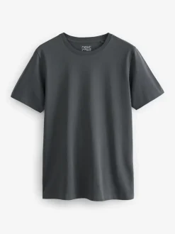 Zwart/leisteen/grijs gemêleerd/wit/marineblauw/blauw - Normale Pasvorm - Essential katoenen T-shirts verpakking van 6