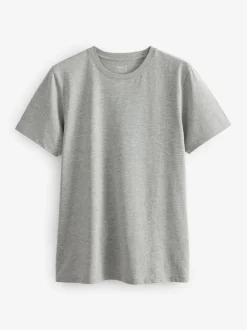 Zwart/leisteen/grijs gemêleerd/wit/marineblauw/blauw - Normale Pasvorm - Essential katoenen T-shirts verpakking van 6