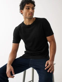Zwart/leisteen/grijs gemêleerd/wit/marineblauw/blauw - Normale Pasvorm - Essential katoenen T-shirts verpakking van 6