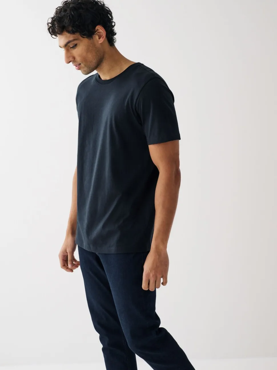 Zwart/leisteen/grijs gemêleerd/wit/marineblauw/blauw - Normale Pasvorm - Essential katoenen T-shirts verpakking van 6
