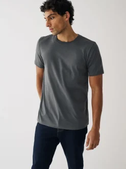 Zwart/leisteen/grijs gemêleerd/wit/marineblauw/blauw - Normale Pasvorm - Essential katoenen T-shirts verpakking van 6