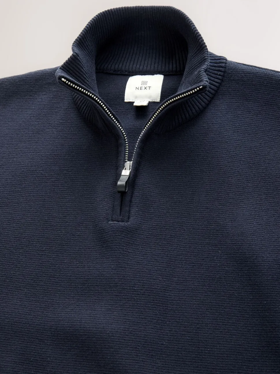 Zwart/marineblauw - 100% Cotton Regular Fit Premium Quarter Zip Jumpers 2 Pack