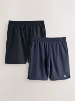 Zwart/marineblauw - 9 inch - Active Gym Sports Shorts 2 Pack