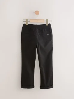 Zwart/marineblauw - Geribbelde taille broek met elastische taille verpakking van 2 (3 - 16 jr)