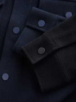 Zwart/marineblauw - Jersey Twill Popper Shackets 2 Pack