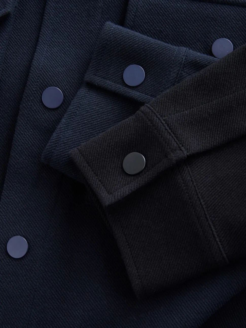 Zwart/marineblauw - Jersey Twill Popper Shackets 2 Pack
