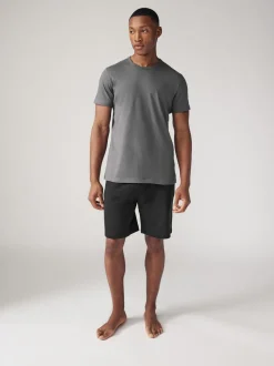 Zwart/marineblauw - Loopback Soft Touch 2 Pack Jogger Shorts