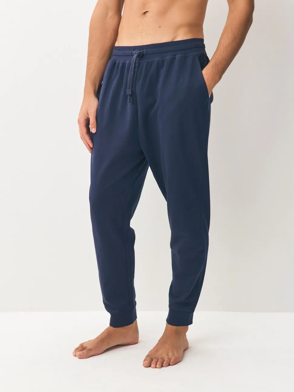 Zwart/marineblauw - Met boorden - Loopback Soft Touch 2 Pack Open Joggers