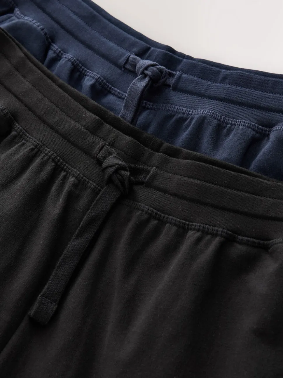 Zwart/marineblauw - Met boorden - Loopback Soft Touch 2 Pack Open Joggers