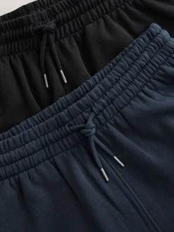 Zwart/marineblauw - Met boorden - Brushback Heavyweight Open 2 Pack Joggers