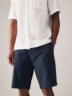 Zwart/marineblauw - Slim Fit - Set van 2 chinoshorts met stretch