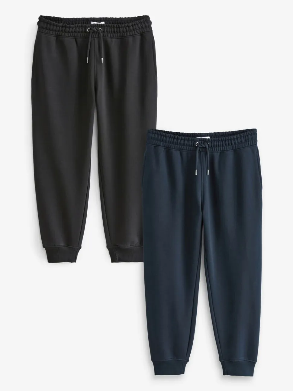 Zwart/marineblauw - Slim Fit Brushback Heavyweight 2 Pack Joggers