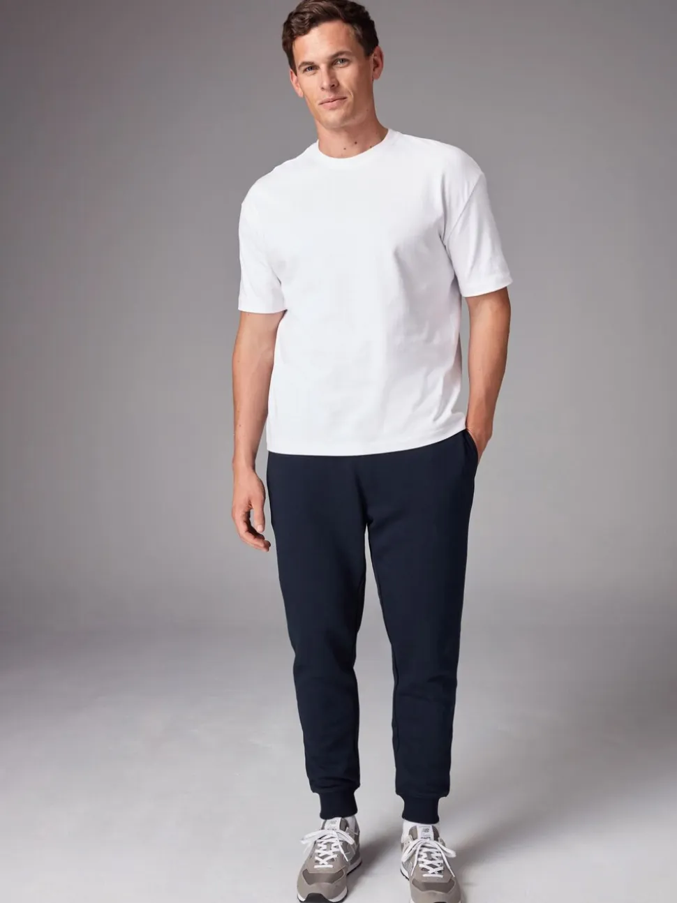 Zwart/marineblauw - Slim Fit Brushback Heavyweight 2 Pack Joggers