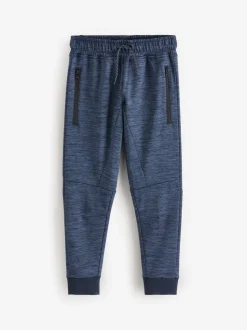 Zwart/marineblauw - Slim-fit joggingbroek met ritszak (3-16jr)