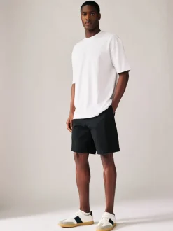 Zwart/marineblauw - Straight fit - Set van 2 chinoshorts met stretch