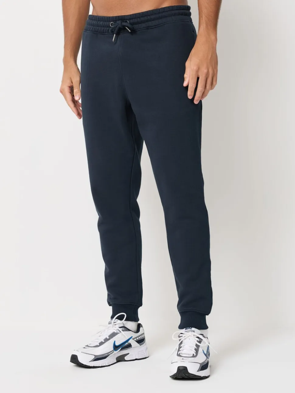 Zwart/marineblauw/grijs - Verpakking van 3 slim-fit jersey joggingbroeken met hoog katoengehalte