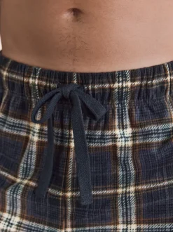 Zwart/neutraal geruit - Motionflex Corded Cosy Cuffed Pyjama Bottoms