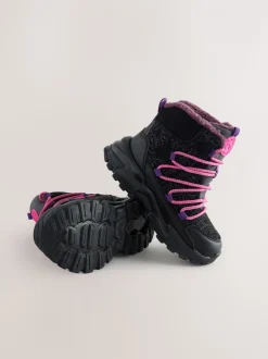 Zwart/paars met print - Waterbestendige wandelschoenen