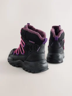 Zwart/paars met print - Waterbestendige wandelschoenen