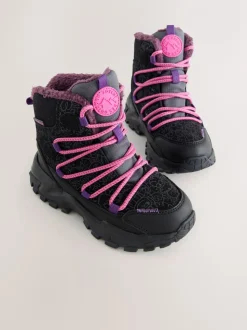 Zwart/paars met print - Waterbestendige wandelschoenen