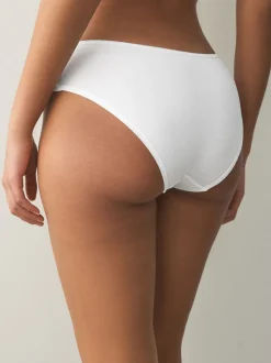 Zwart/pastelroze huidskleur/wit - Set van 5 slips met hoog katoengehalte