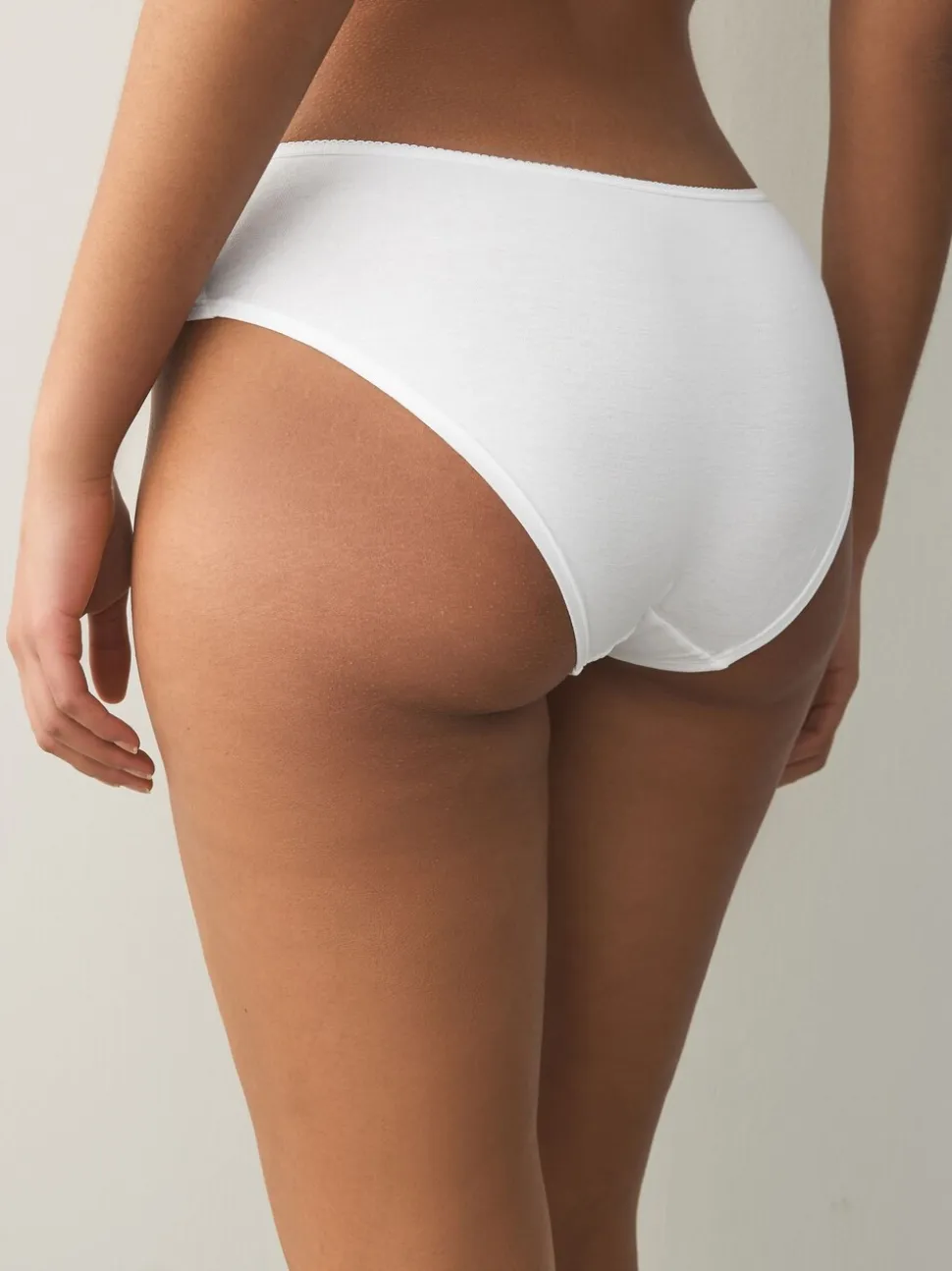 Zwart/pastelroze huidskleur/wit - Set van 5 slips met hoog katoengehalte