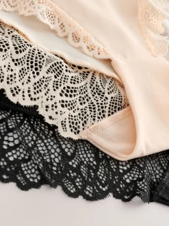 Zwart/pastelroze huidskleur - Femina vormende slip met buikcorrectie 2 stuks