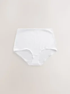 Zwart/pastelroze huidskleur/wit - Set van 7 slips met hoog katoengehalte