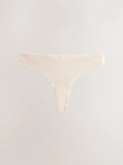 Zwart/pastelroze huidskleur/wit - Set van 7 slips met hoog katoengehalte