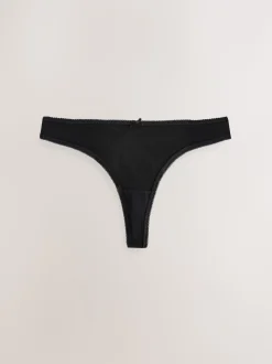 Zwart/pastelroze huidskleur/wit - Set van 7 slips met hoog katoengehalte