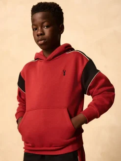 Zwart/rood - Colourblock Hoodie Set