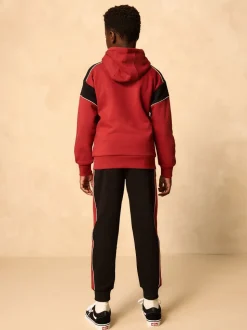 Zwart/rood - Colourblock Hoodie Set
