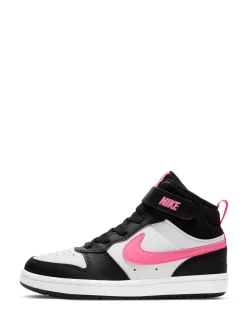 Zwart/roze - Nike - Junior Court Borough halfhoge sneakers