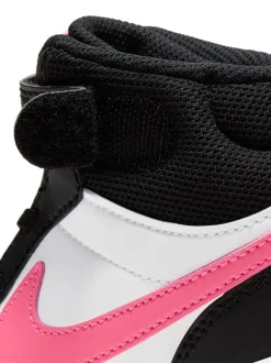Zwart/roze - Nike - Junior Court Borough halfhoge sneakers