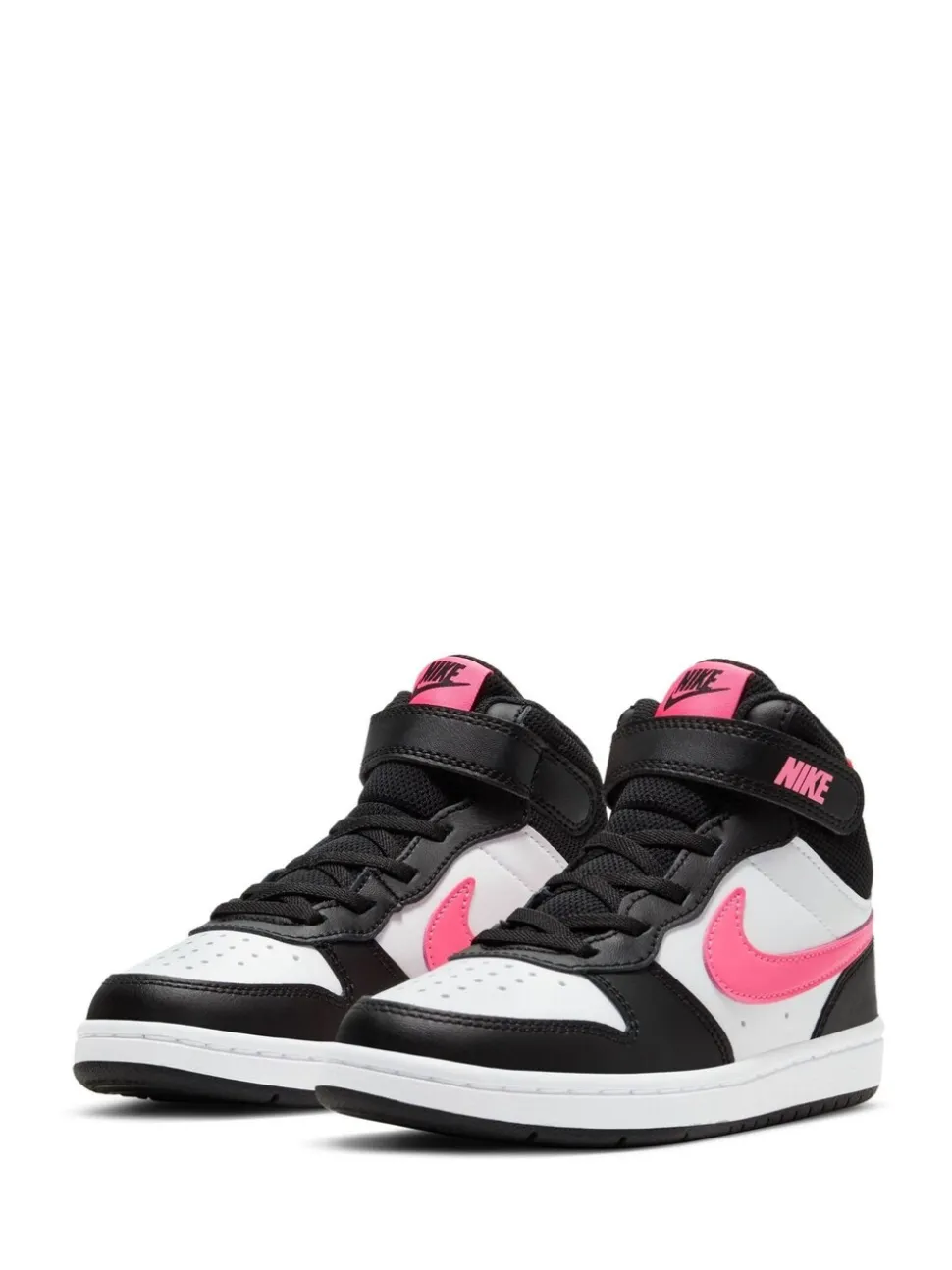 Zwart/roze - Nike - Junior Court Borough halfhoge sneakers