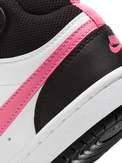 Zwart/roze - Nike - Junior Court Borough halfhoge sneakers