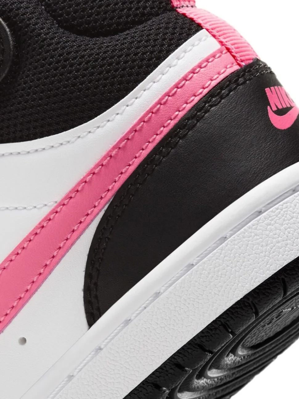 Zwart/roze - Nike - Junior Court Borough halfhoge sneakers