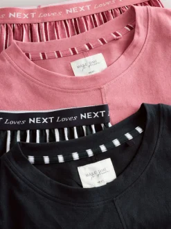 Zwart/roze streep - Korte pyjamaset 2 stuks
