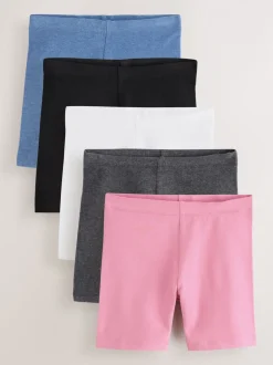 Zwart/roze/blauw/wit/grijs - Set van 5 fietsshorts (3 - 16 jr)
