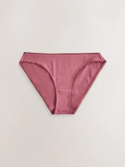 Zwart/roze/olijfgroen - Verpakking van 3 geribbelde katoenen slips