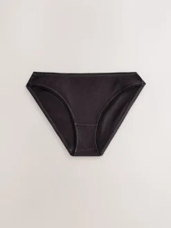 Zwart/roze/olijfgroen - Verpakking van 3 geribbelde katoenen slips