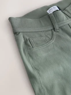 Zwart/Saliegroen - Jersey denim broek met wijde pijpen 2 set