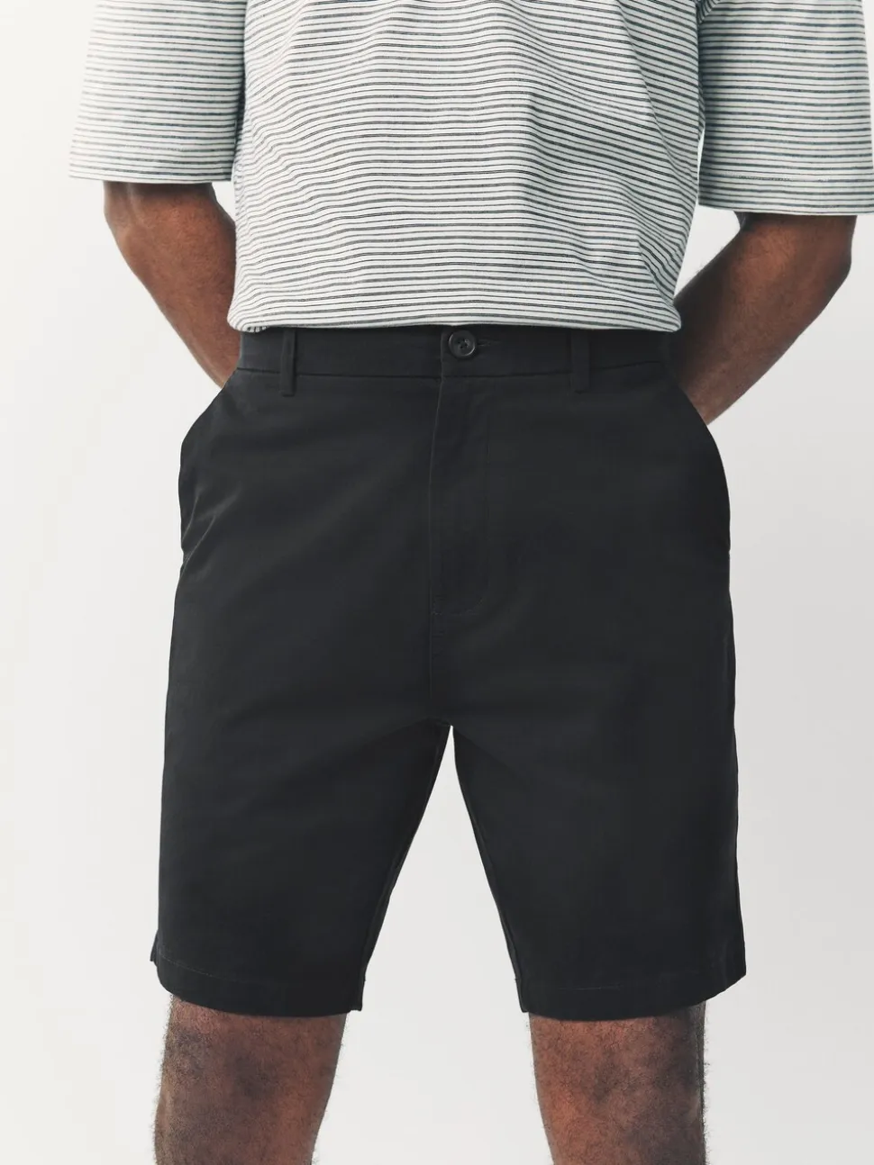 Zwart/vintage Blauw/Wit/Mushroom white - Straight fit - Set van 4 chinoshorts met stretch