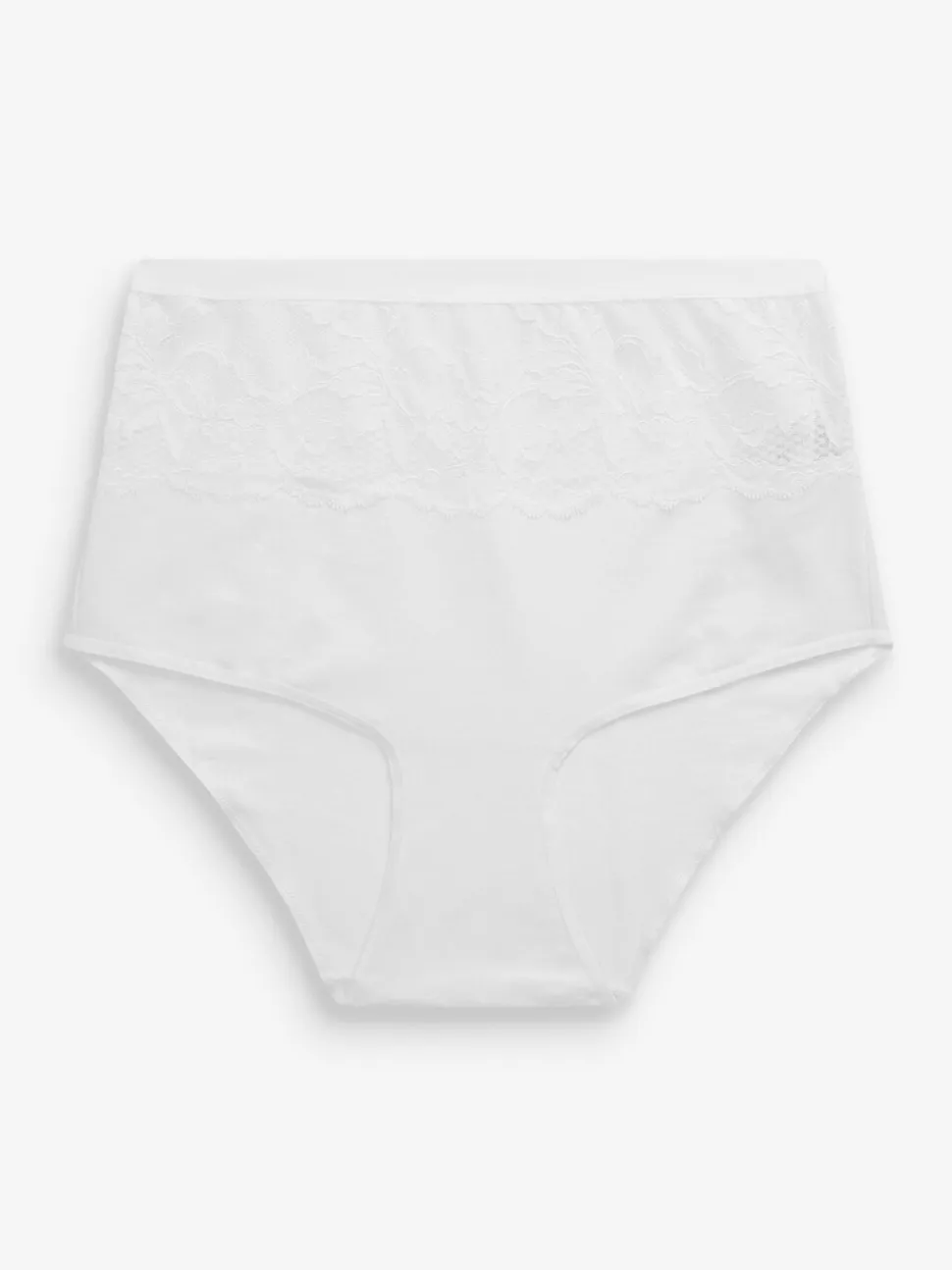 Zwart/wit - 2 Vormgevende katoenen slipjes met buikcorrectie en hoge taille