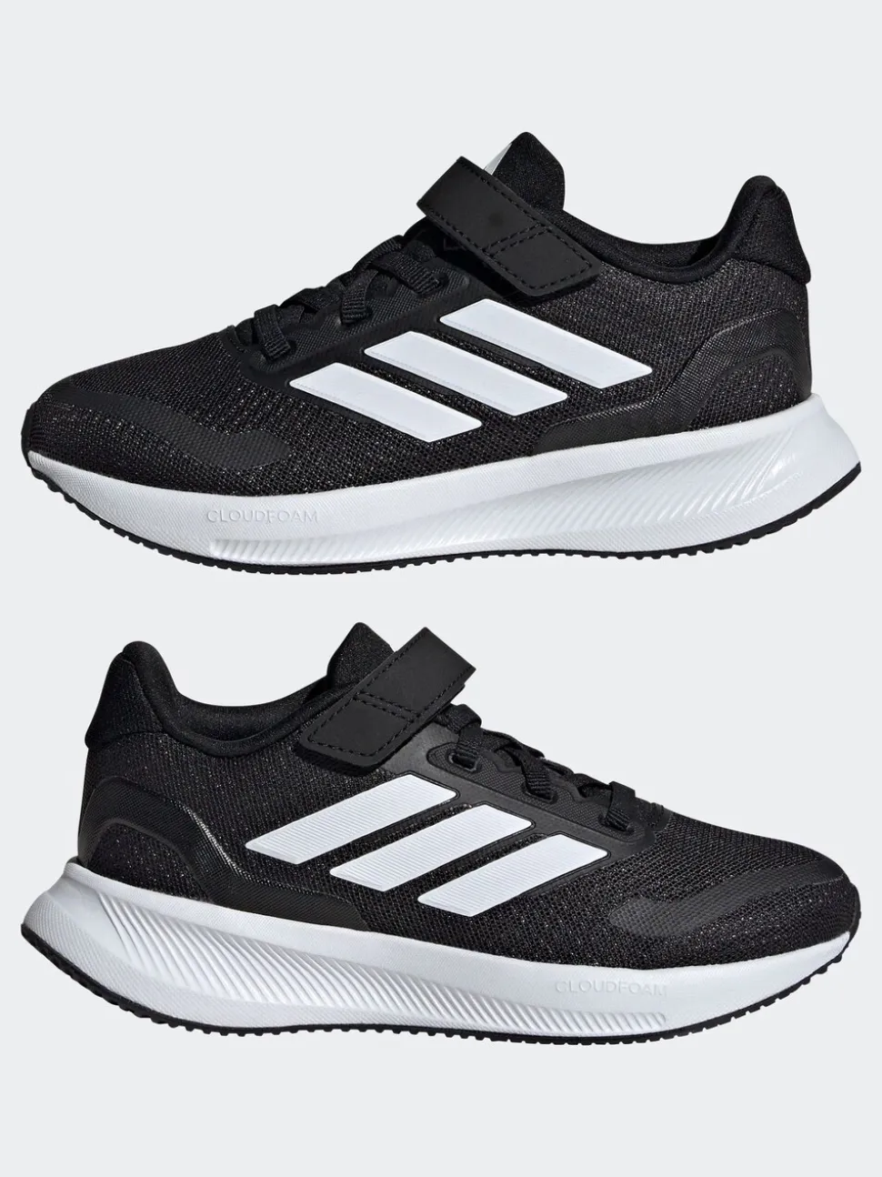 Zwart/wit - adidas Runfalcon 5 kindersneakers met elastische veters