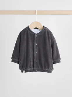 Zwart/wit - Baby Velour Jacket, Top and Joggers Set (0mths-2yrs)