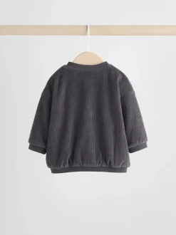 Zwart/wit - Baby Velour Jacket, Top and Joggers Set (0mths-2yrs)