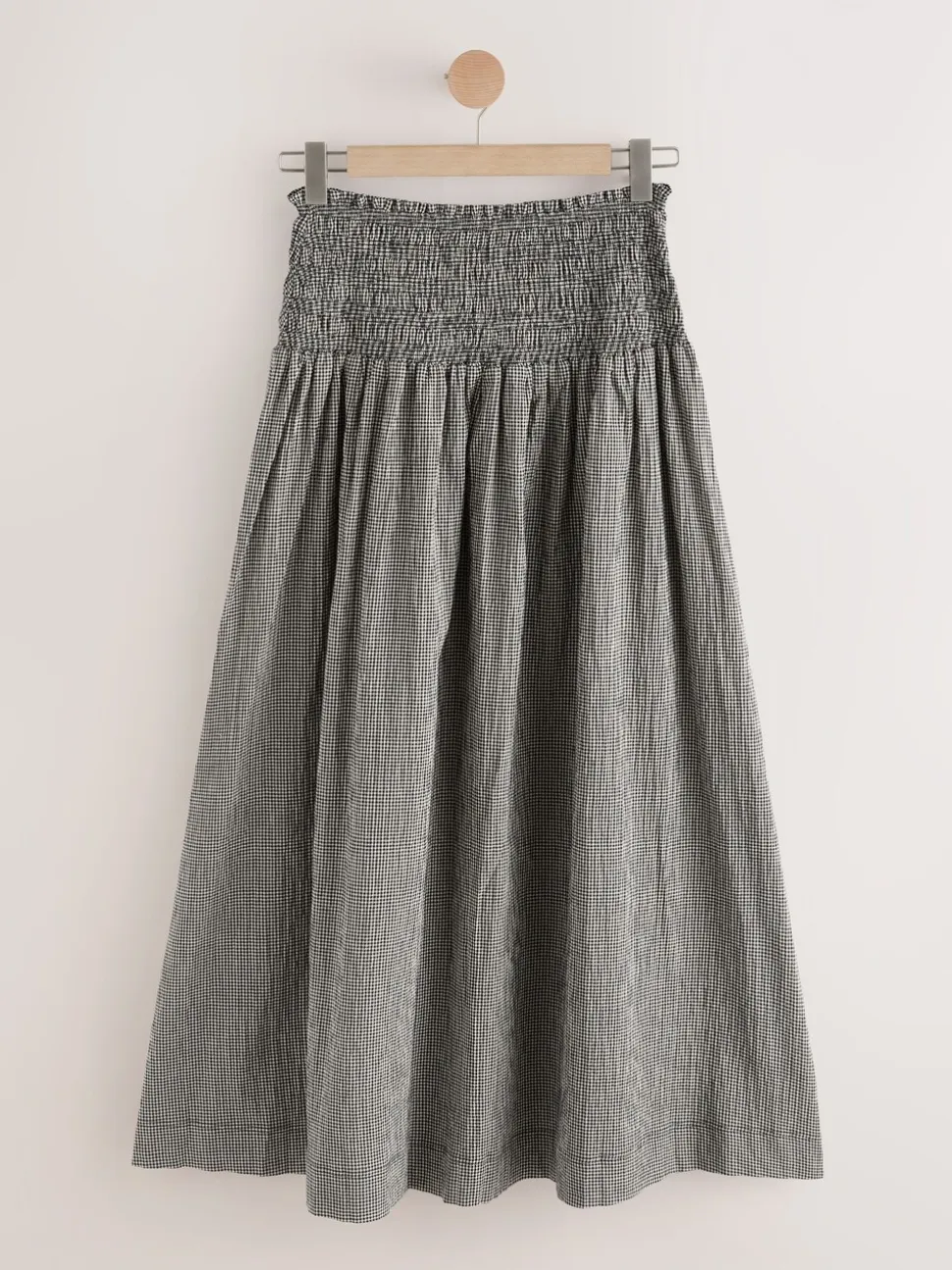 Zwart/wit - Drop Waist Gingham Maxi Skirt